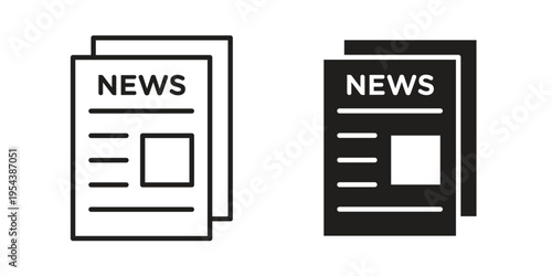 Newspaper icon. Vector linear icons. Editable stroke vector illustration