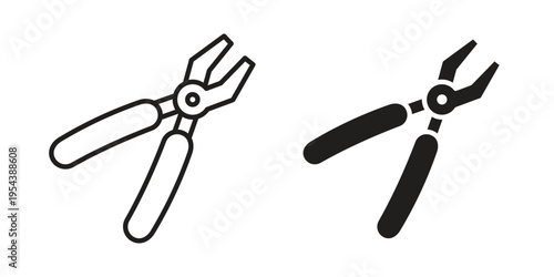 Pliers icon. Vector linear icons. Editable stroke vector illustration