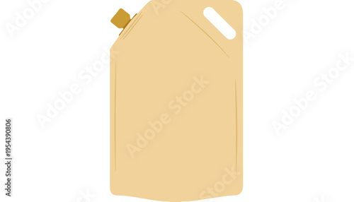 A beige milk carton vector illustration with a handle and cap