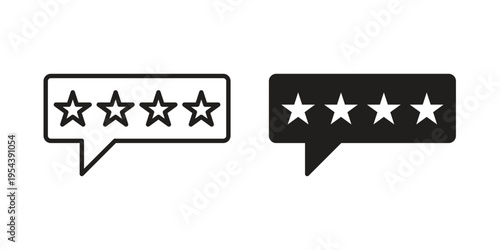 Review icon. Vector linear icons. Editable stroke vector illustration