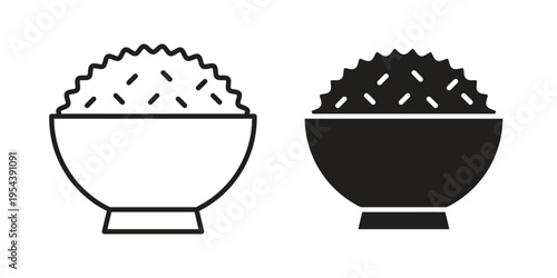 Rise Bowl icon. Vector linear icons. Editable stroke vector illustration
