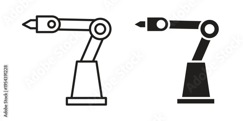 Robot arm icon. Vector linear icons. Editable stroke vector illustration