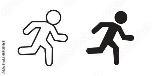 Running icon. Vector linear icons. Editable stroke vector illustration