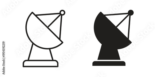 Satellite dish icon. Vector linear icons. Editable stroke vector illustration