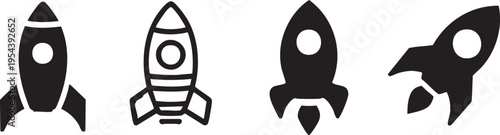 Rocket ship vector icons: free downloadable graphics eps silhouette