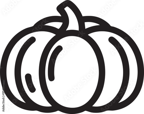 Pumpkin vector illustration: simple outline icon for halloween and fall eps silhouette