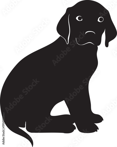 Black labrador retriever puppy vector illustration - dog silhouette graphic eps