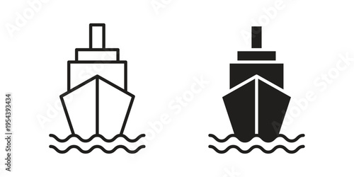 Ship icon. Vector linear icons. Editable stroke vector illustration