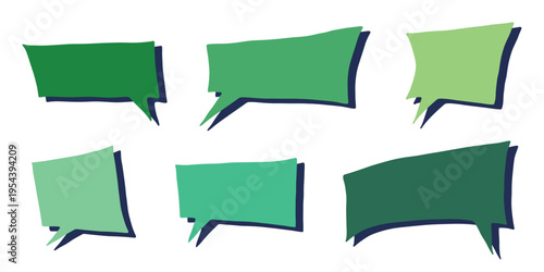 Set of hand drawn speech bubble Blank empty message box Textbox frame for banners, price tags, stickers, design