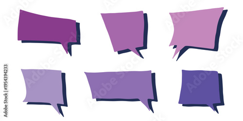 Set of hand drawn speech bubble Blank empty message box Textbox frame for banners, price tags, stickers, design