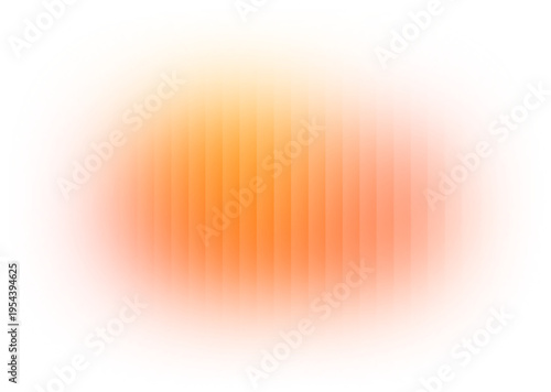 Orange and amber ribbed glass blob isolated on transparent background