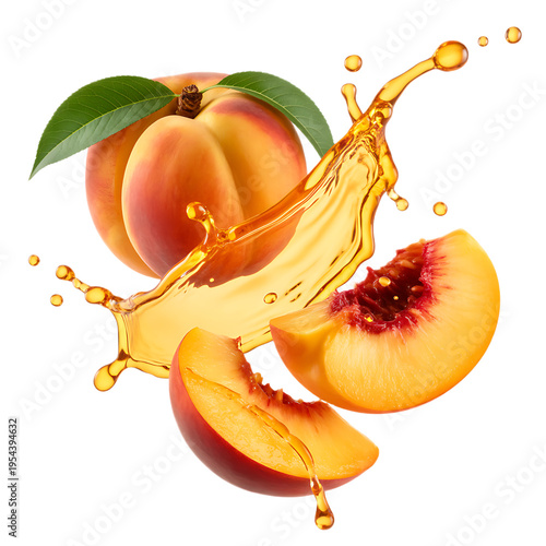 Juicy Peaches with Splashing Juice