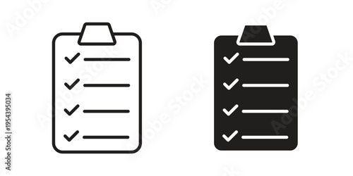 Task list icon. Vector linear icons. Editable stroke vector illustration