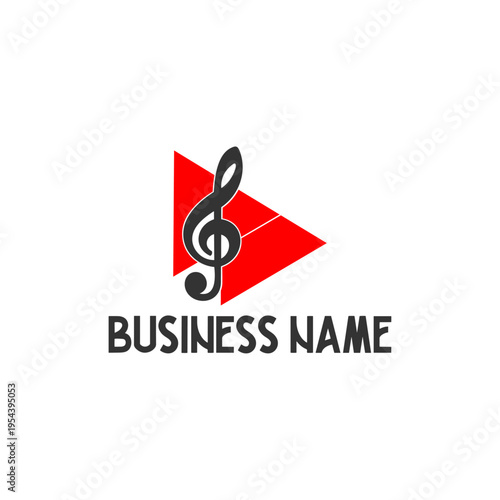 Creative Music Clef Melody Conductor Logo, Vector illustration