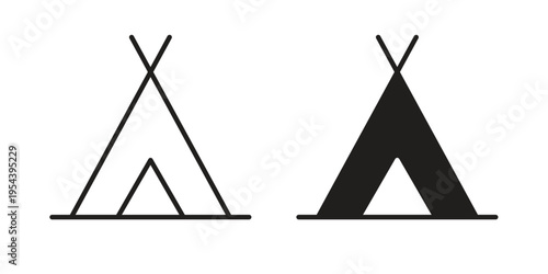 Tent icon. Vector linear icons. Editable stroke vector illustration