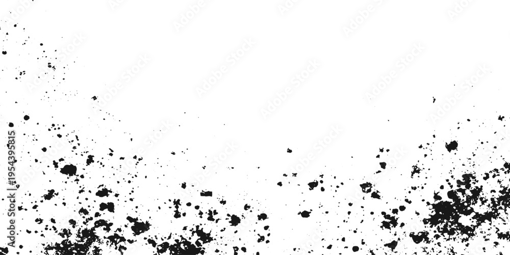Fototapeta premium black Paint Brush Stroke with Horizontal Line Texture and Speckled Pattern. Abstract Grunge Stroke on White Background with Rough Edges and Distressed Effect
