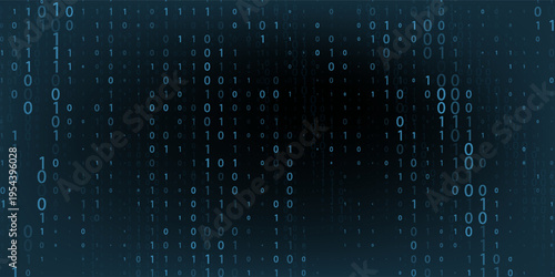 hacker background with binary bit 0 1 streaming down