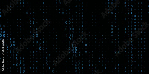 hacker background with binary bit 0 1 streaming down
