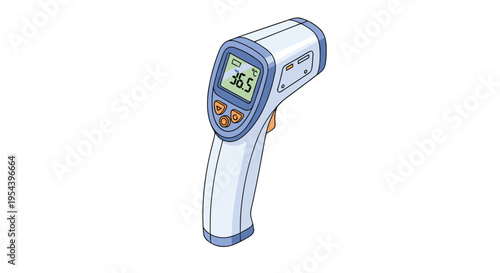 Digital non-contact infrared thermometer for medical fever screening and electronic temperature measurement.