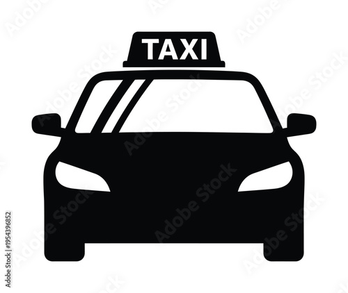 Vector of a taxi cab with a sign on top of the roof