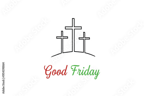 Minimal and elegant Good Friday cross design representing Christian faith, sacrifice, and spiritual devotion ideal for church events, Easter messages, and religious publications.