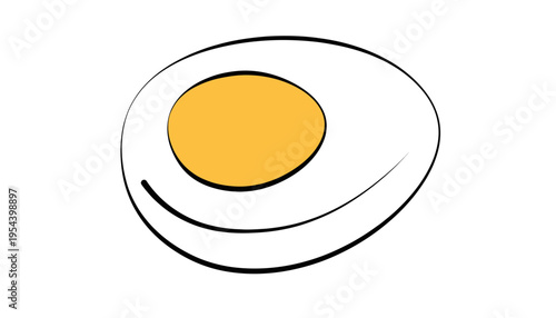 A fried egg icon illustration with a simple and modern design