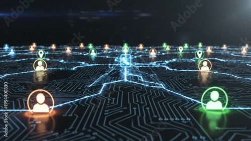 Futuristic Digital Phone Call Connection Concept Depicting Global Network and Communication Interaction