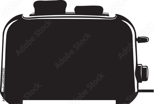 Vector illustration of a black toaster