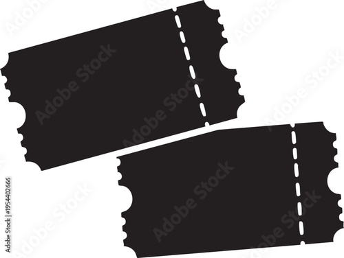 Set of 2 black ticket stubs vector