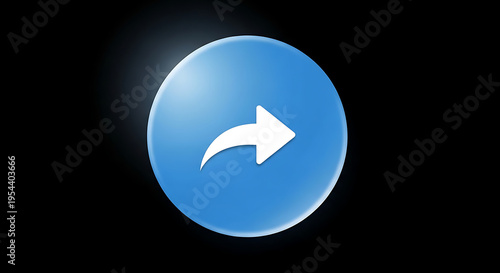 Free Download Blue circle with white arrow pointing right on black background - GFXLoad