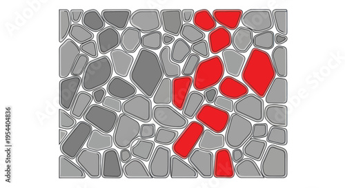 Abstract Stone Pattern with Red Accents - Unique Texture Background