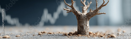 Dried Tree & Financial grap...
