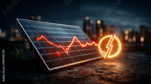 Solar Panel and Neon Electr...