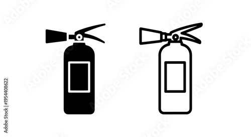 Fire extinguisher icon, solid and outline, safety equipment vector
