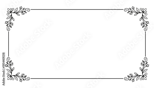 A beautiful floral border frame illustration with empty space