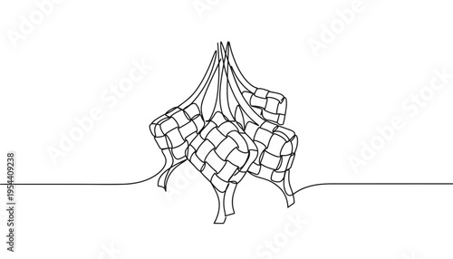 A woven chair illustration in a simple line art style