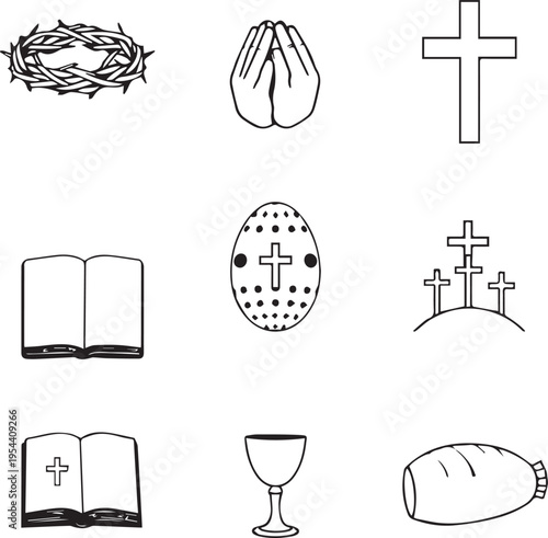 Symbolic representations associated with christian easter and faith traditions
