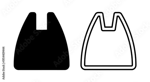 Shopping bag icons: black and white simple design for commerce
