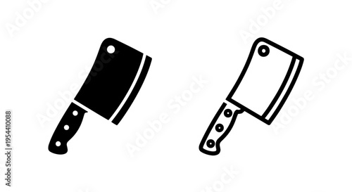 Professional butcher cleaver knife icon: heavy-duty kitchen cutting tool