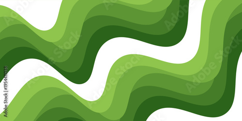 Modern abstract green background featuring soft layered waves and natural tones, ideal for sustainability branding, environmental themes, and website headers