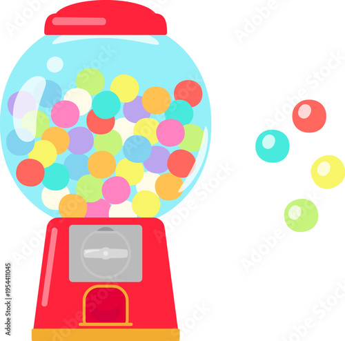 ボール状ガムの丸い販売機