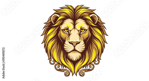 Majestic Lion Head Illustration - Symbol of Strength and Royalty