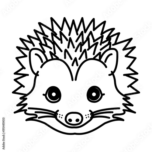 Hedgehog Face Line icon. Vector Illustration