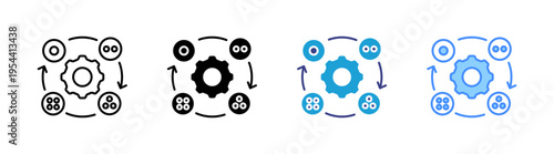 Phases icon set multiple style collection