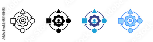 Adaptation icon set multiple style collection