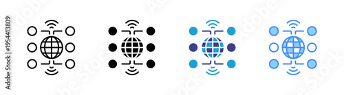 Connectivity icon set multiple style collection