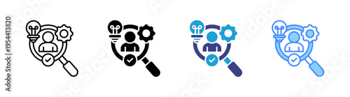 Competence icon set multiple style collection