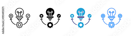 Hypothesis icon set multiple style collection