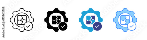 Matching icon set multiple style collection