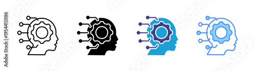 Critical Thinking icon set multiple style collection